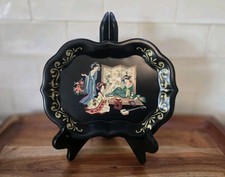 Vintage Japanese Asian Tale, Metal Toleware Tray