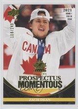 2023 Team Canada Juniors Prospectus Momentous Electric Yellow /149 Zach Dean dz5