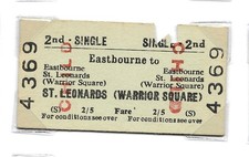 1972 Eastbourne - St Leonards Warrior Square 2nd CHILD Railway Ticket BR BRB(S)