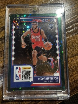 2023-24 Panini NBA Hoops Premium Stock #280 Scoot Henderson Green Disco 1/5 