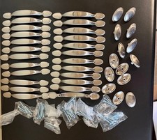 24 count 5.75 Kitchen Cabinet Chrome Handles Pulls 14 count matching Knobs
