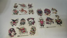 18pc Set Of Ed Hardy Temporary Tattoos 2x3in Water Resistant Old/New Stock