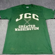 Vintage Champion JCC Greater Washington Baseball T-Shirt Green XL Made in USA
