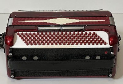 Pearl Red Castiglione Piano Accordion LM (41Key/120Bass) Italy w