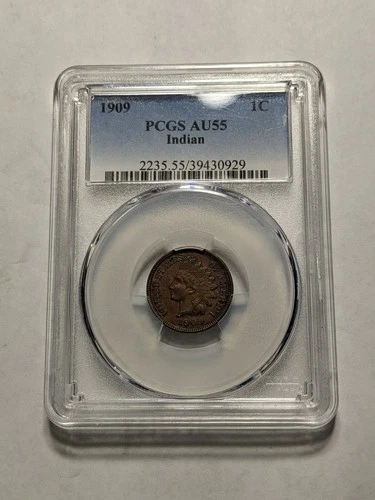 1909 Indian One Cent 1c Penny Copper PCGS AU 55