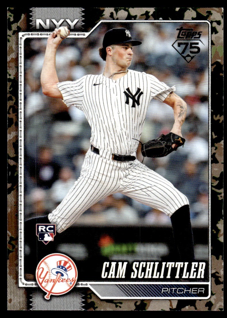 Cam Schlittler 2026 Topps Series 1 Rookie Memorial Day Camo Foil RC /25 #111