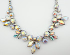 Weiss Aurora Borealis Rhinestone Choker Bracelet & Earrings Demi-Parure Floral — photo 6