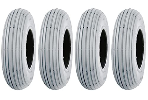 200x50 Grey Mobility Scooter Tyre Ribbed Tire Non Marking Wheelchair (Set of 4)