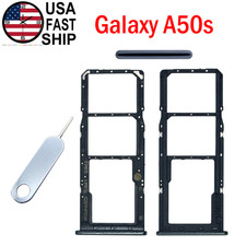 Dual SIM Card Tray MicroSD Holder Slot For Samsung Galaxy A50s A507 2019 Black