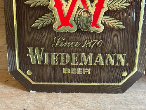 Wiedemann Beer Sign Since 1870 Patriotic Shield Eagle 11-1/4x15 Foil Cardboard - Picture 24 of 24