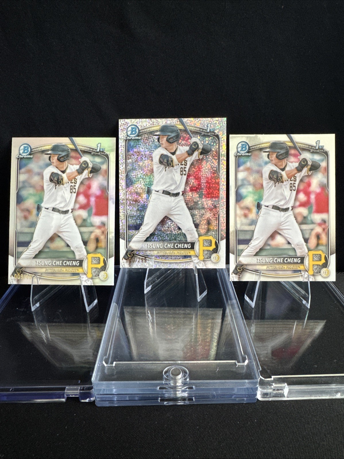 Tsung-Che Cheng 2025 Bowman Chrome 1st Speckle Refractor /299 + 2  Bonus Cards🔥