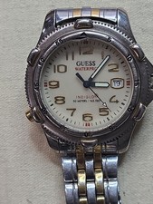 Guess Waterpro quartz watch gold dial, 2 tome case and band Runs