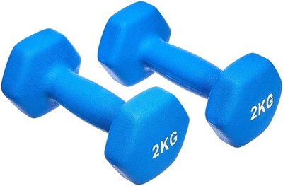 Amazon Basics Neopren-Hantel 2 kg blau   einzeln, strapazierfähig 