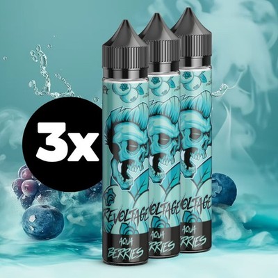3x Revoltage AQUA BERRIES - Longfill Aroma 15ml E-Liquid für Vape alle Sorten