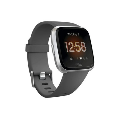 Fitbit Versa Lite Smartwatch GPS,Charcoal/Silver Aluminum, One Size, Fitness