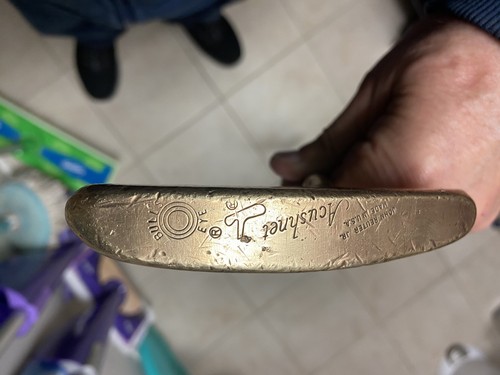 Putter Vintage Acushnet Bullseye – Tête En Laiton/cuivre Par John Reuter, USA