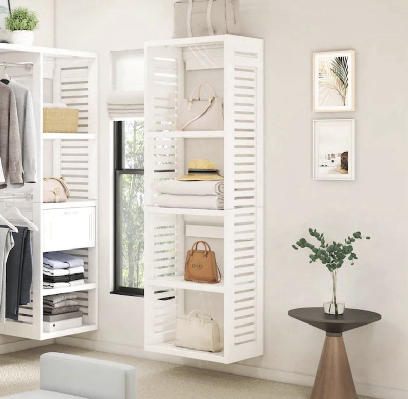 Allen & Roth Hartford Tower unit White Ventilated Shelving Wood Closet System