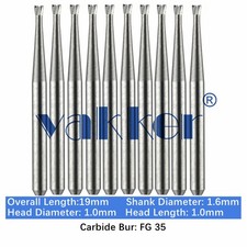 10-100pcs FG 35 Dental Carbide Burs Friction Grip Inverted Cone Burs High Speed