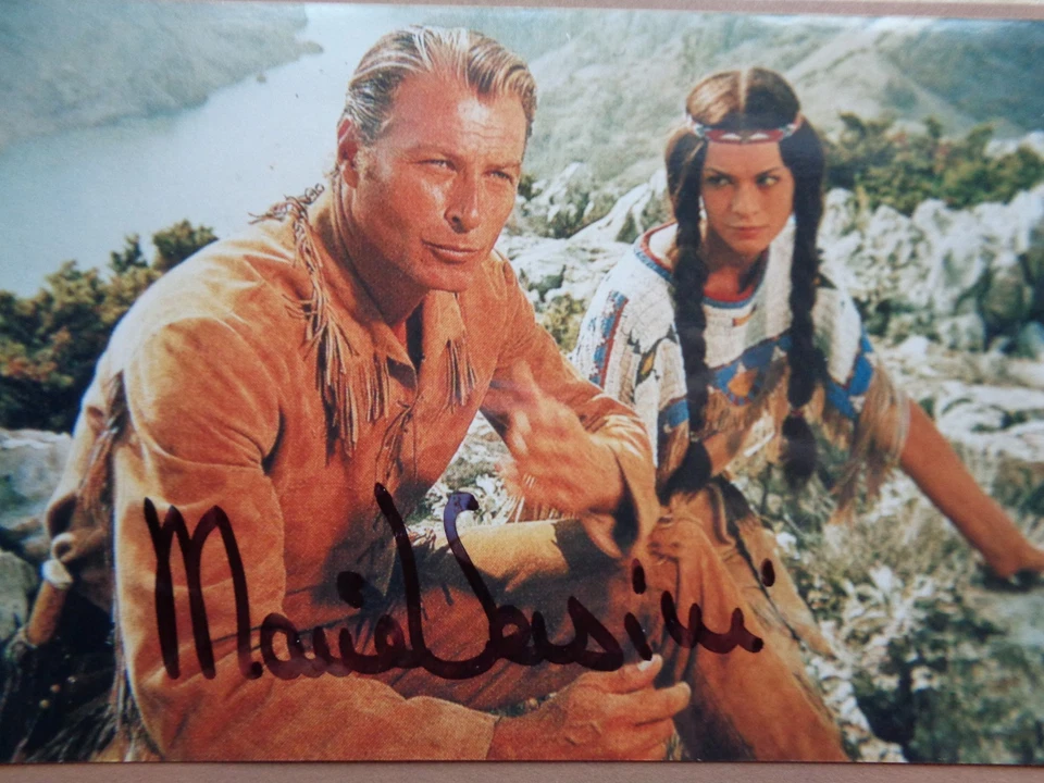 Winnetou Karl May Autogramme Lex Barker Pierre Brice Mario Adorf Ralf Wolter MV - Bild 2 von 4
