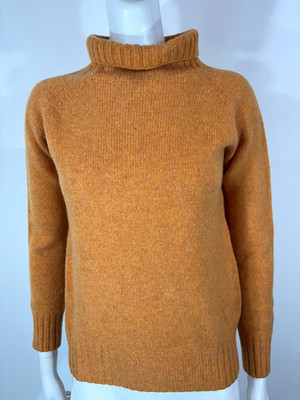 WEEKEND MAX MARA Pullover Damen SMALL High Turtle Neck Pulli Strick Orange