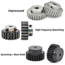 12T - 80T Spur Gear 1.5 Mod Motor Pinion With Step 45# Steel With Grub Screws