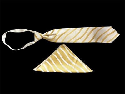 Striped Pretied Tie and PSQ Maize Set-Adult and Child Sizes -LOT available!