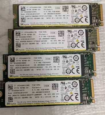 SK hynix PC801 512GB PCIe Gen4 x4 NVMe SSD (HFS512GEJ9X101N BF) **LOT OF 4**