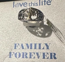 Love This Life “Family Forever” Tree of Life Ring – Two-Tone Plated, Size 7