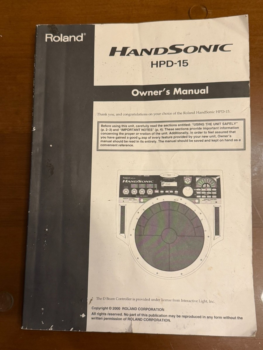 Roland Handsonic HPD-15 Digital Electronic Drum Pad, Stand, High
