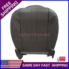 Fits 2003 2004-14 Chevy Gmc C Series Driver Bottom Leather Seat Cover Dark Gray