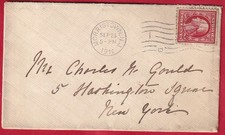 1911 cover Morristown NJ to Charles W Gould 5 Washingtopn Square NYC