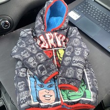 Marvel Avengers Spider-Man Superhero Reversible Jacket Fleece Hooded Size 3T
