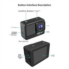 Action Kamera 4K Videoaufnahme Weitwinkel Objektiv Dual Bildschirm Stabilisierun