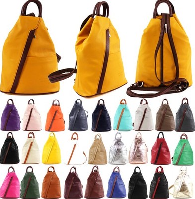 Vera Pelle weicher Leder Rucksack Backpack Damen Reise Tagestasche Handtasche Arbeit