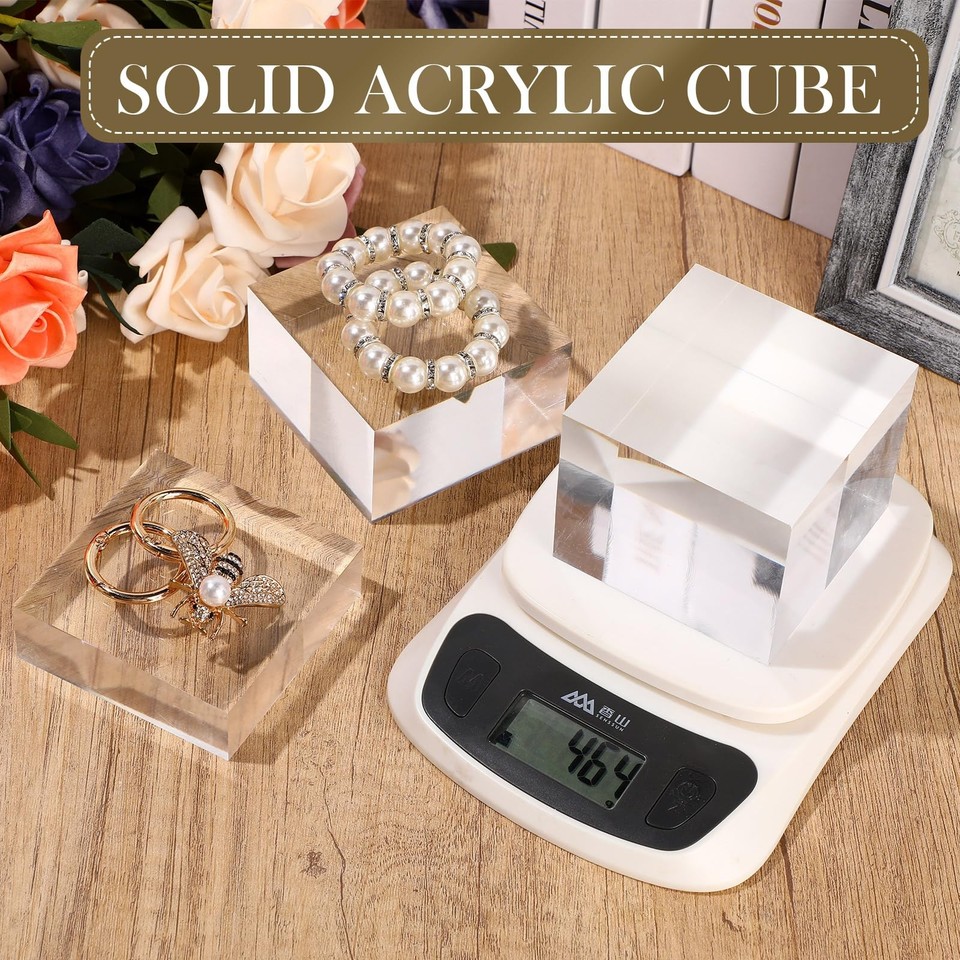 3 Pcs Acrylic Risers Stand Display Block Decor Riser Christmas Decor ...