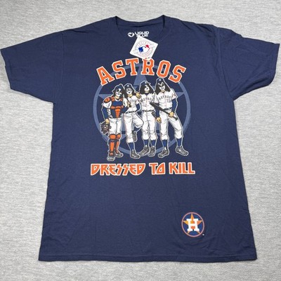 Liquid Blue Shirt Mens Large Navy Houston Astros Kiss Dressed To Kill NWT