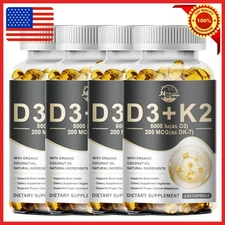 Vitamin D3 5000IU + K2 MK7 200mcg – Bone Strength, Heart Health, Immune Support