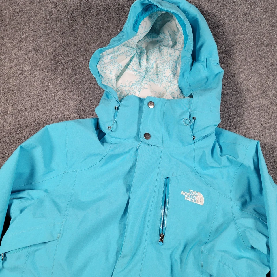 Chaqueta para mujer The North Face azul medio HyVent con capucha esquí snowboard invierno Foto 2 de 4