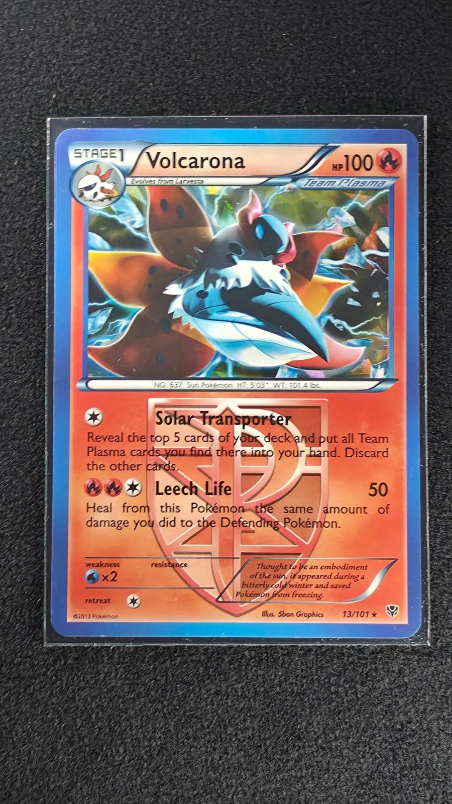 VOLCARONA | 13/101 | REVERSE HOLO R NM/M | PLASMA BLAST POKEMON