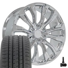 Oe Wheels Cv30 22x9 Chrome Rims Bridgestone Tires Tpms Set 6x139.7 28et