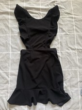 Forever 21 Little Black Dress Ruffles Open Back Size Small