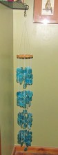 48 Turquoise Blue Capiz Shell Wind Chime - Pr...