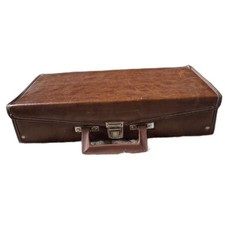 Vintage 1980s Brown Faux Leather Audio Cassette Tape Carrying Case Organizer