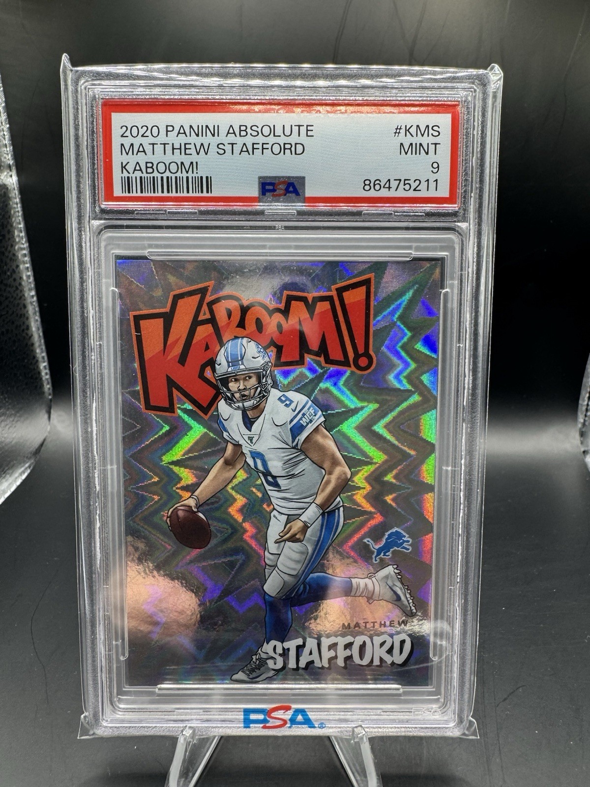 2020 Matthew Stafford Panini Absolute #K-MS Vertical Kaboom PSA 9