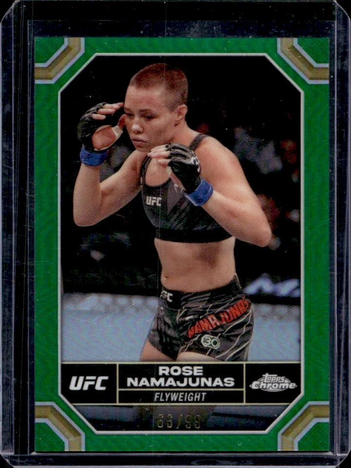 2024 Topps Chrome UFC Rose Namajunas Green Refractor #/99