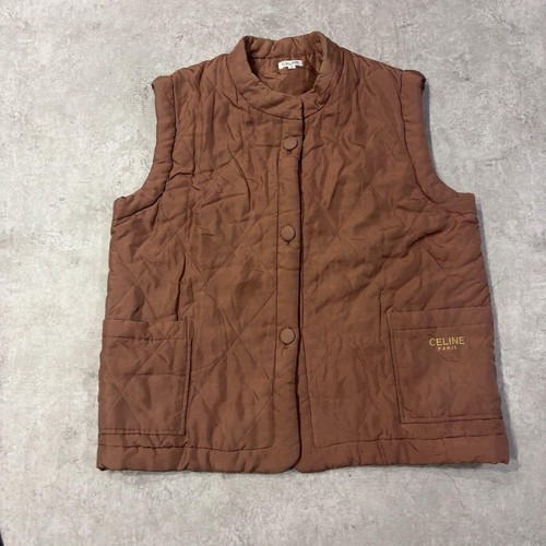 Celine, CELINE giubbotto trapuntato logo ricamato giacca blouson donna taglia M vintage originale