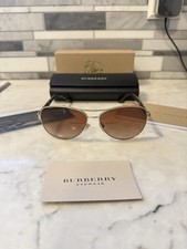 Burberry Sunglasses B3080 1145/13 Gold Brown Tortoise Aviator w/ Brown Gradient