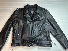 BS Unlimited Black Leather Jacket Biker Motorcycle Thinsulate 3M 48 L
