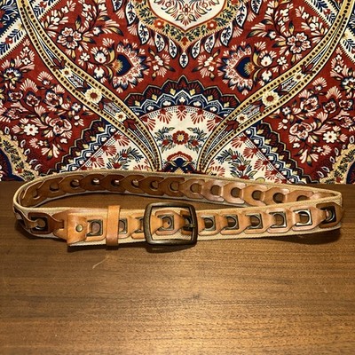 Max & Co. Brown Leather Canvas Belt Women s Size Medium