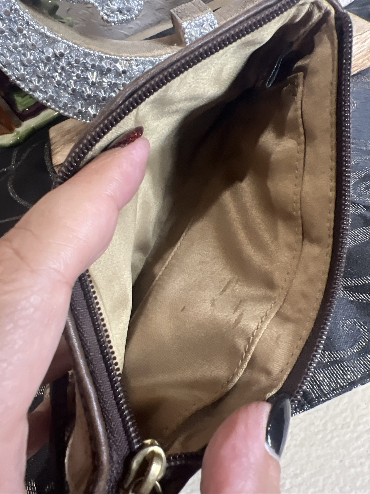 Coach Patchwork Brown Wristlet with Strap & HangT… - image 7